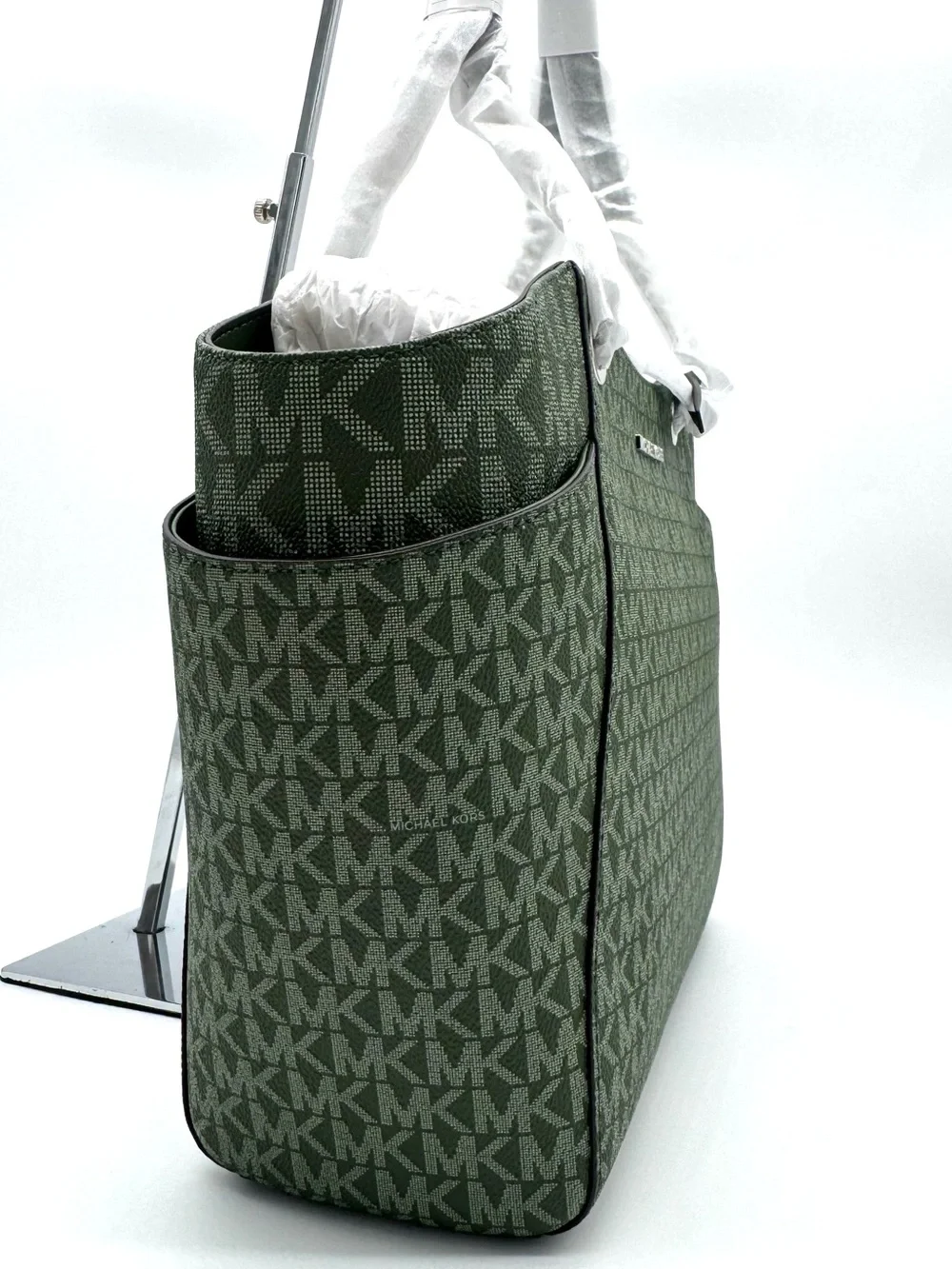 Michael Kors Jet Set Large Signature Logo Shoulder Bag - Amazon Green
